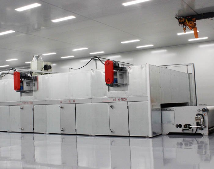 Aire caliente a través de la línea de producción